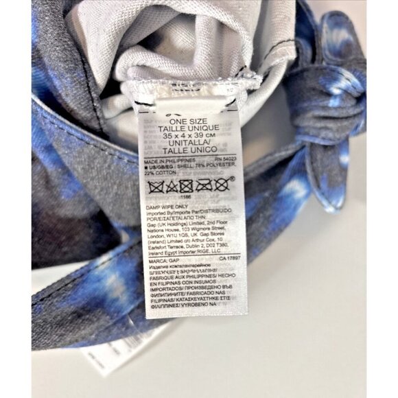 Gap Canvas Medium Blue Tie Dye Tote Shoulder Bag With Bow Accent Casual Boho - Picture 8 of 9